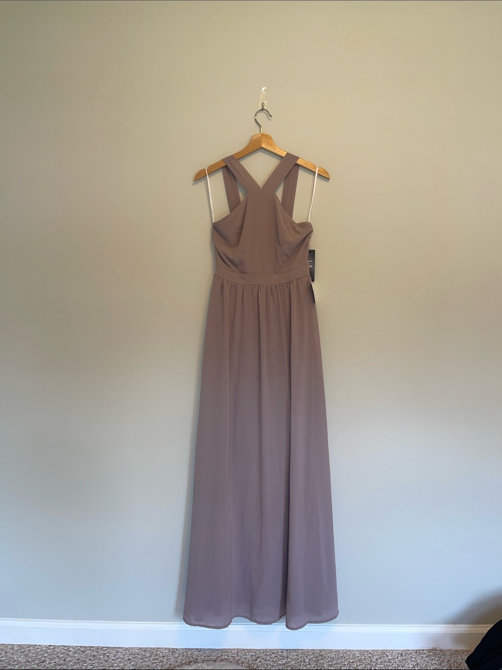 Lulu's Mauve Cross-Back Maxi Dress